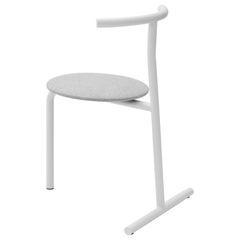 EATER, modern steel white dining Chair 'with Cushion' by oitoproducts