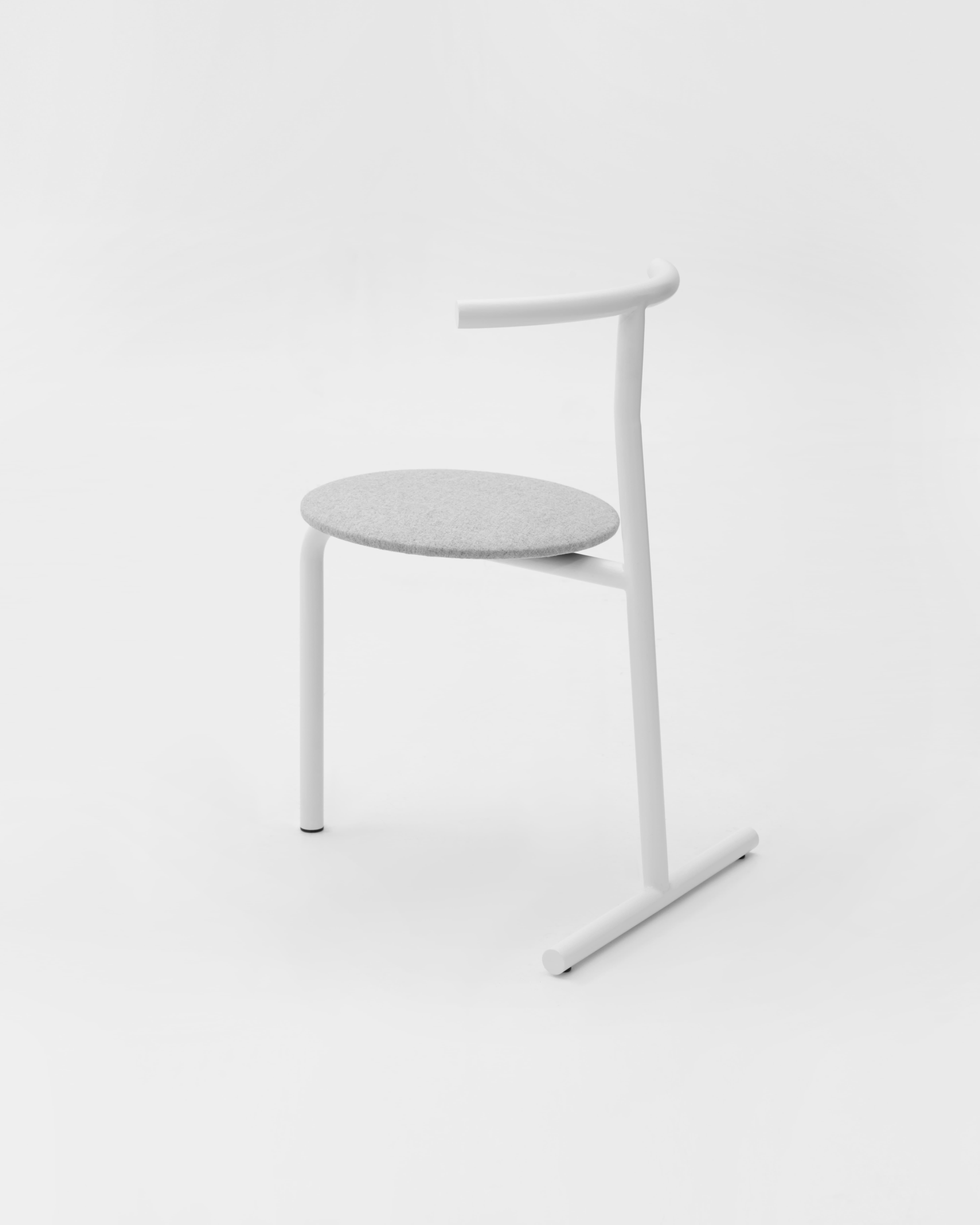 Eater upholstered steel seat chair by Oito
Designed by Ivan Voitovych.
Dimensions: W 58cm x H 78cm x D 50cm. Seat Height 45cm.
Materials: Powder-coated steel. Fabric seat. Suitable for outdoor use. Registered design.
Weight: 5.2 kg

We've