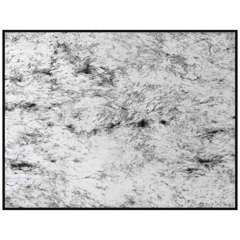 Eau 1, Black Ink Drawing on Mylar Paper Artwork, France, 2013 For Sale