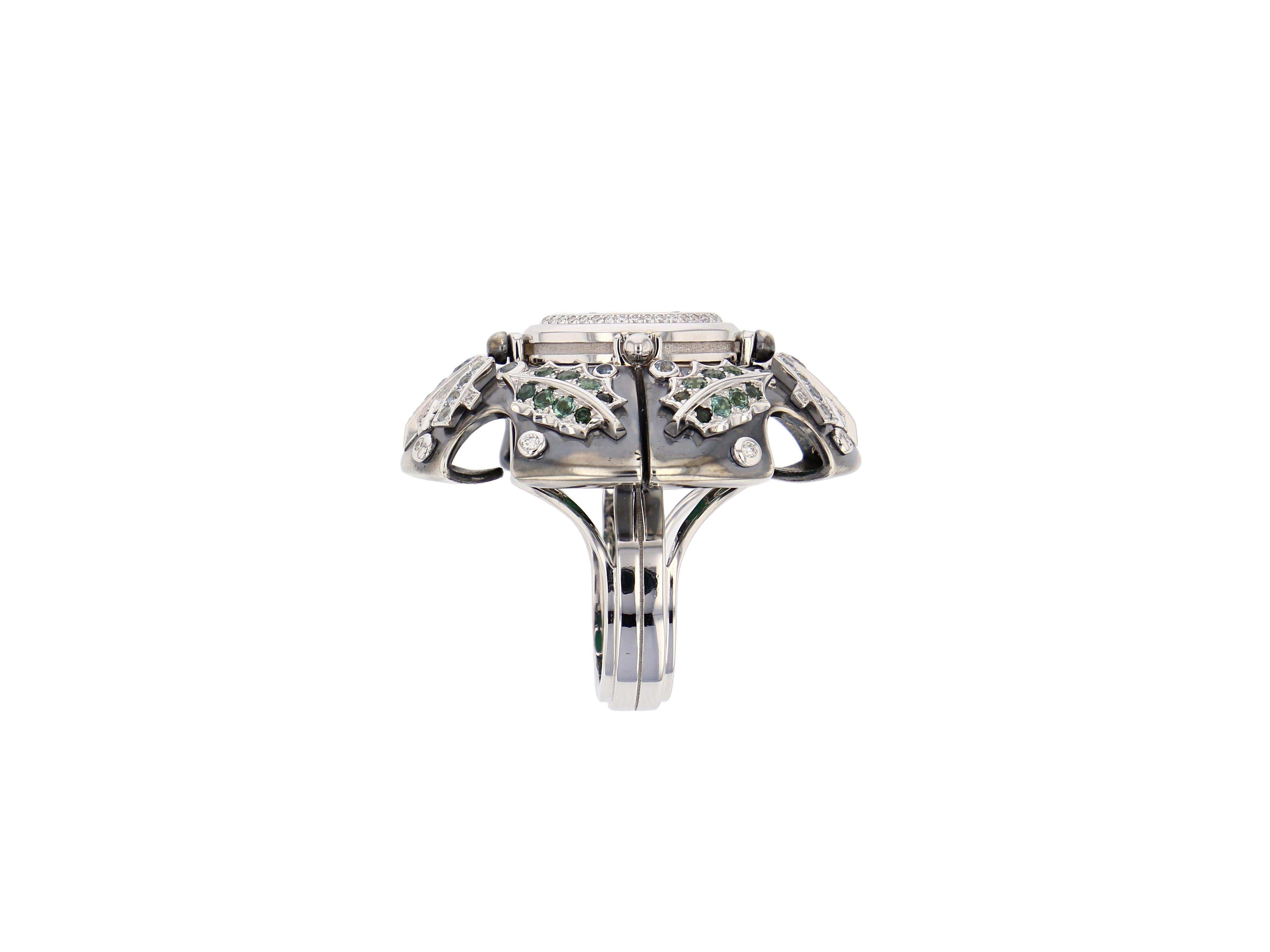 Neoclassical Chrysophrase Eau D'Hiver Ring by Elie Top