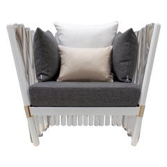 EAU Patio Armchair with Gold-Finished Stainless Steel Accents Houdini