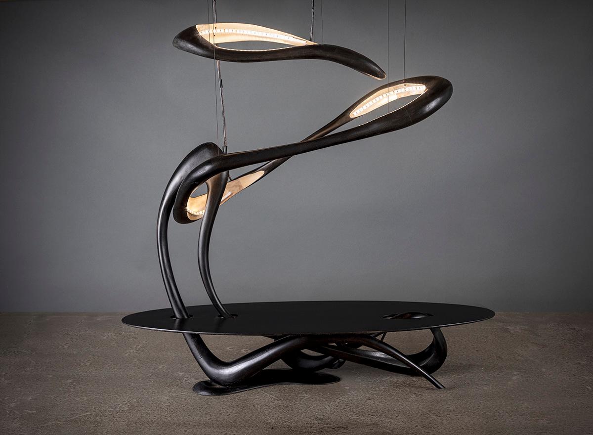 Canadian Eaux Profondes Sculptural Table by Gildas Berthelot