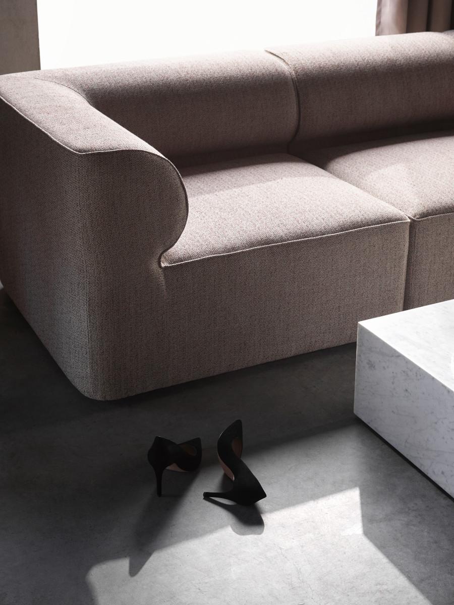 Scandinavian Modern Eave Modular Sofa, Corner, Grey Fabric