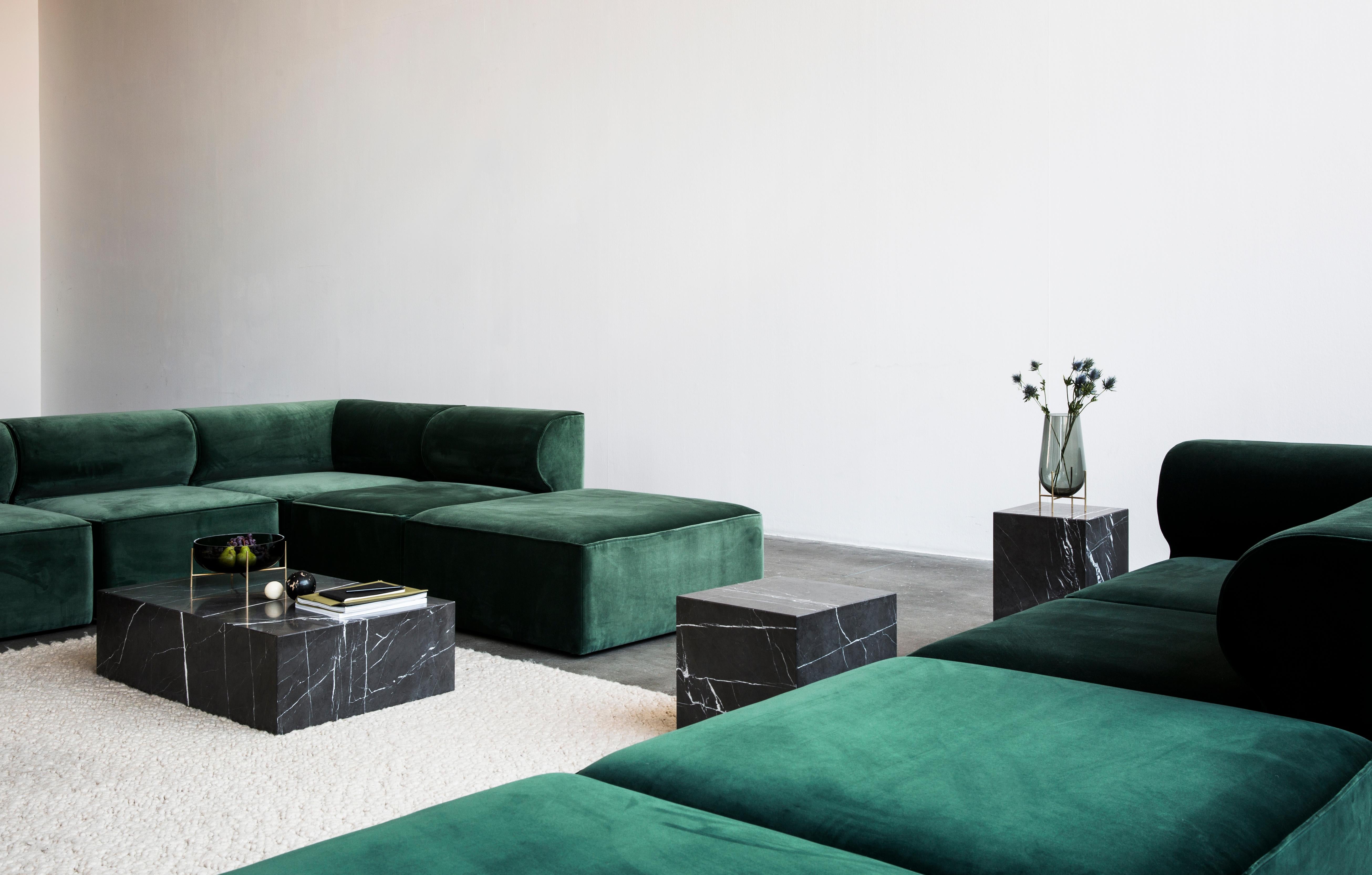 Contemporary Eave Modular Sofa, Corner, Grey Fabric