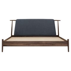 Eaves Walnut Upholstered Bed Frame