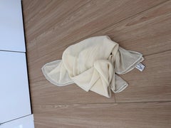 EAVIS & BROWN 90's Vintage Ivory Beige Silk Chiffon Shawl w. Iridescent Beads