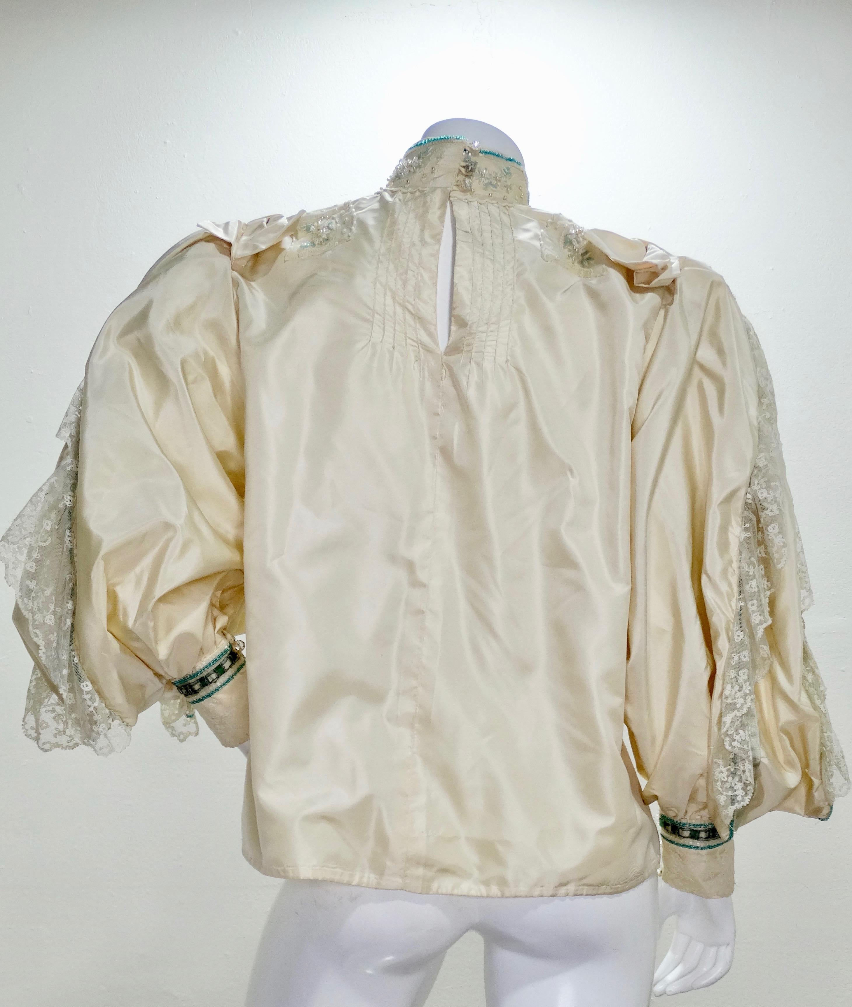 Eavis & Brown Embellished Victorian Blouse  In Good Condition For Sale In Scottsdale, AZ