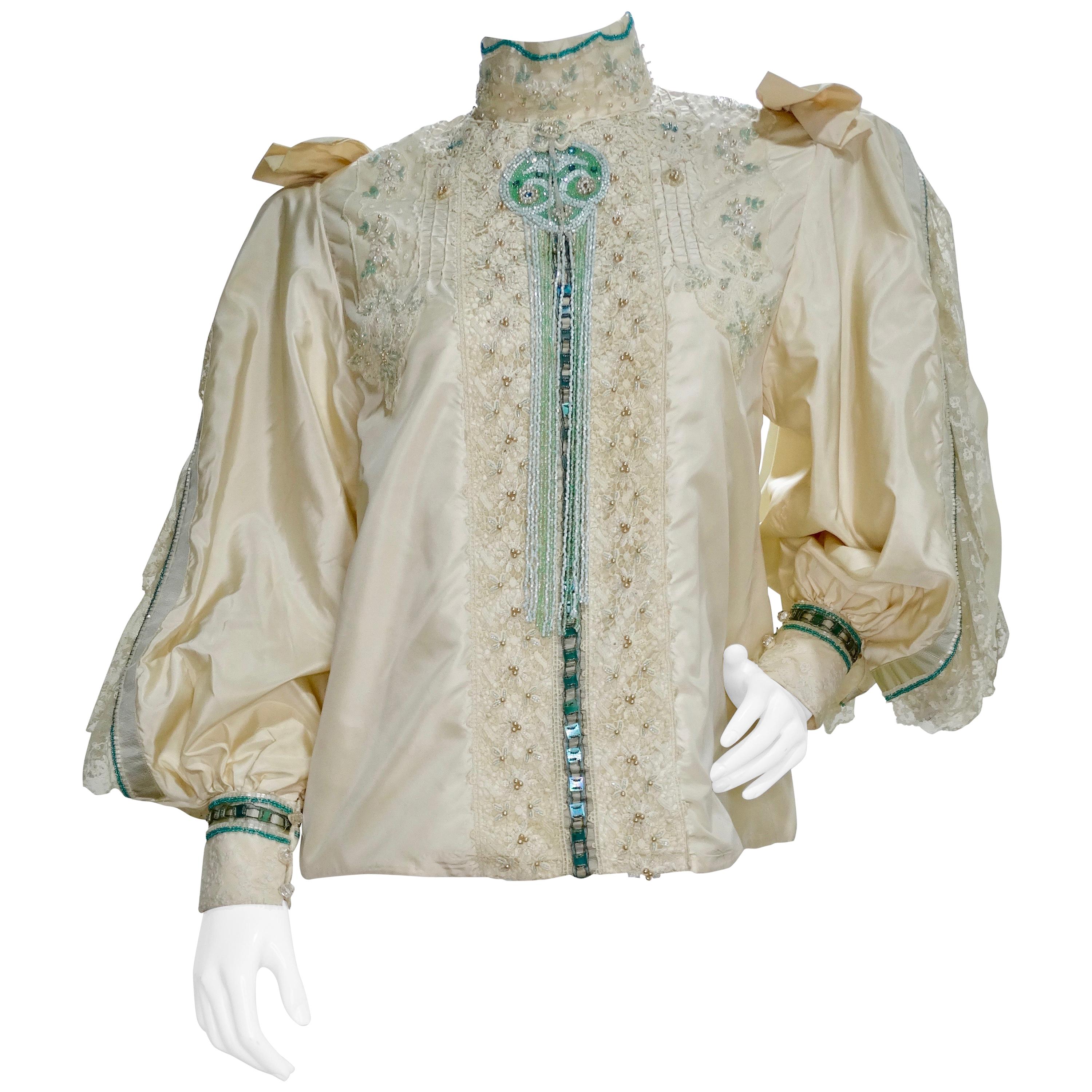 Eavis & Brown Embellished Victorian Blouse  For Sale