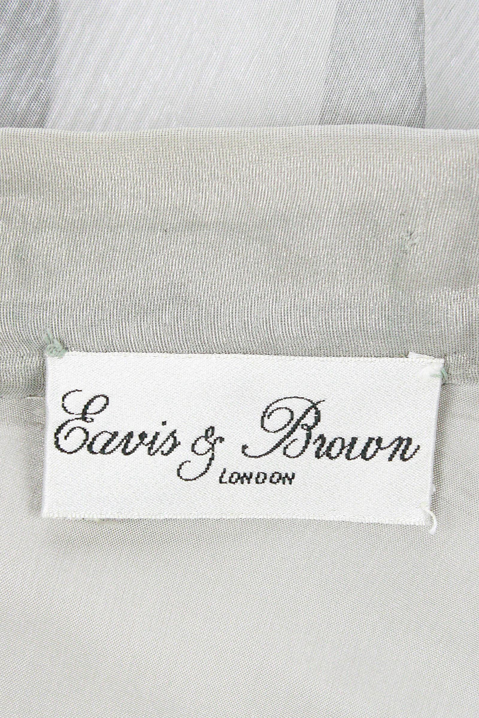 Eavis & Brown London Seafoam Chiffon Beaded Top and Long Silver Skirt  For Sale 5