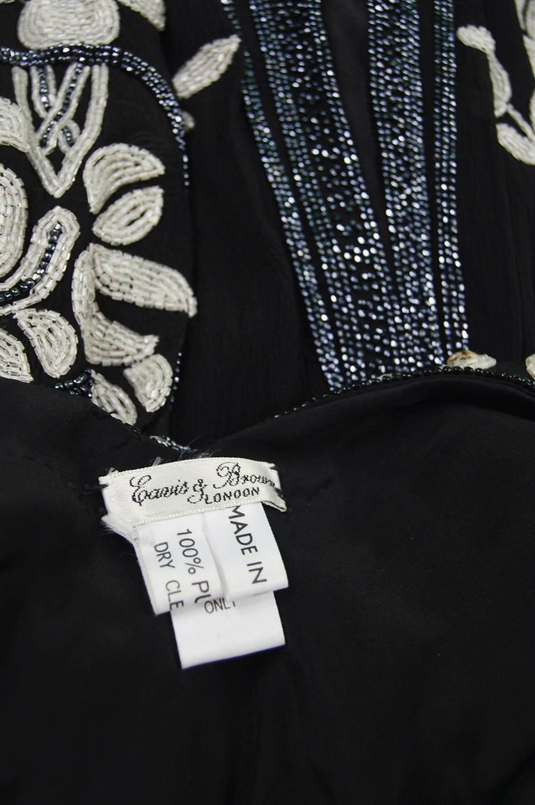 2000s Eavis & Brown Black Silk Beaded Jacket