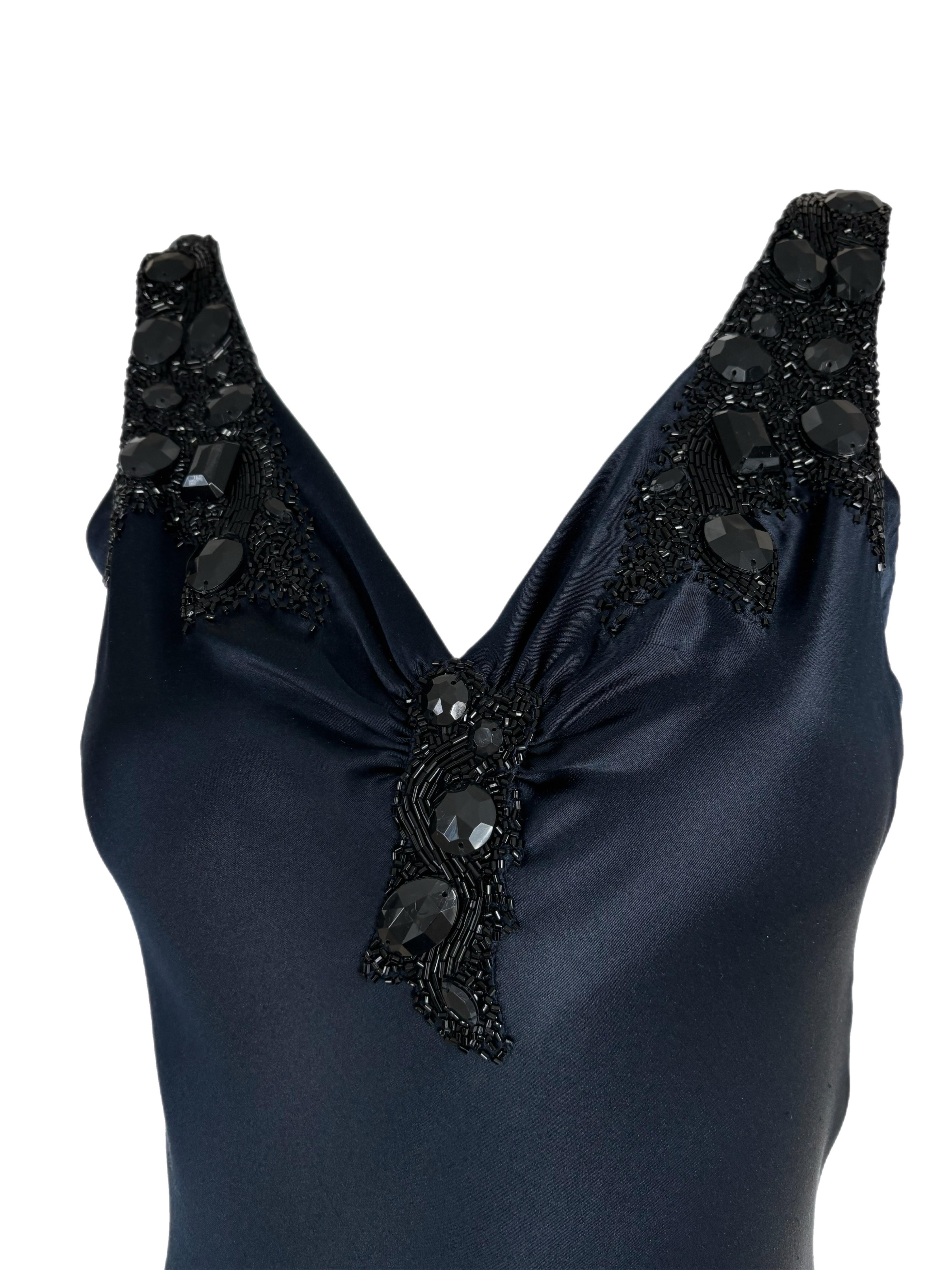 Black Eavis & Brown Vintage Backless Long Evening Gown Maxi Dress Midnight Blue