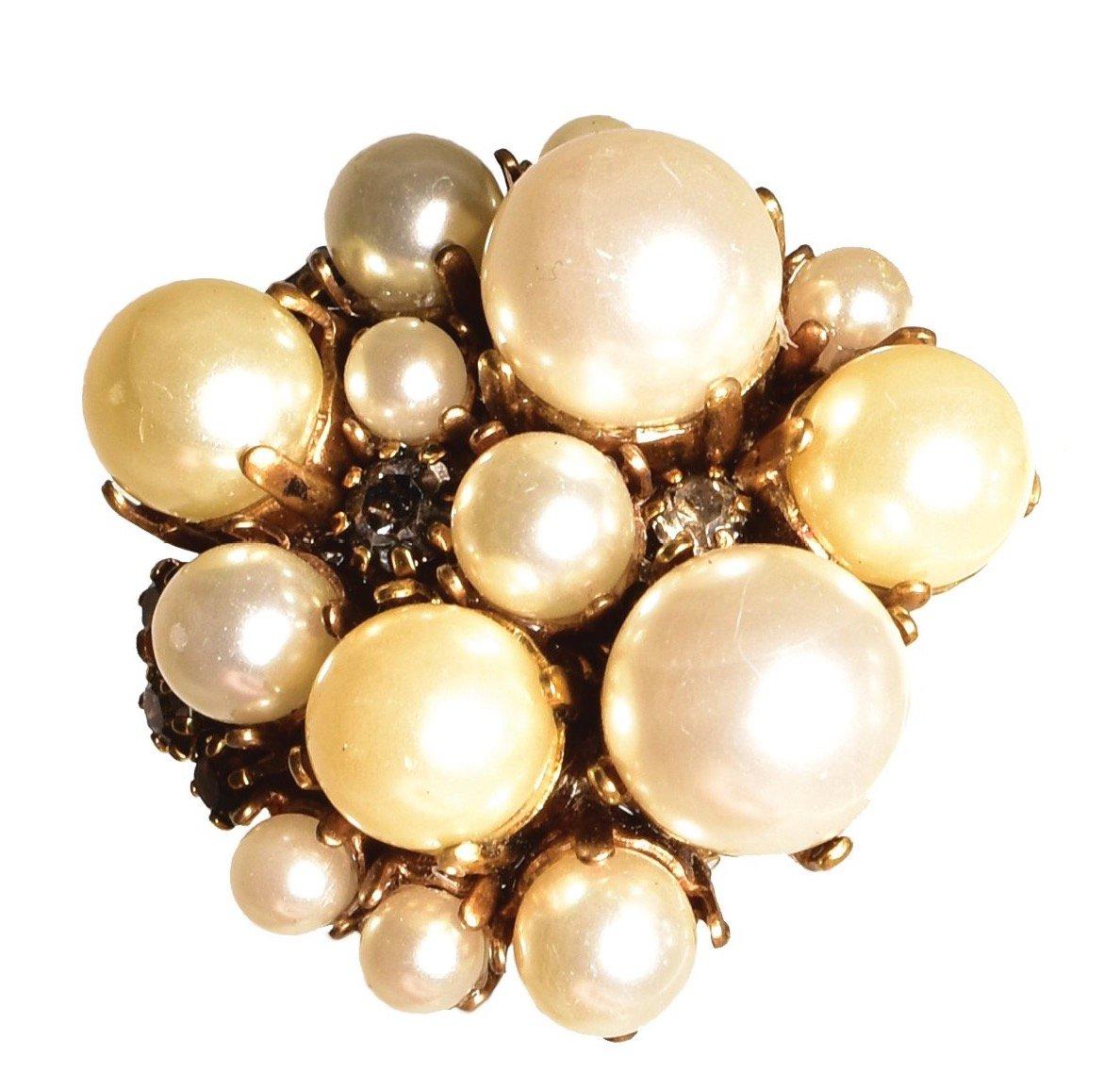 Women's or Men's EB Button Multi-Pearl Earrings For Sale