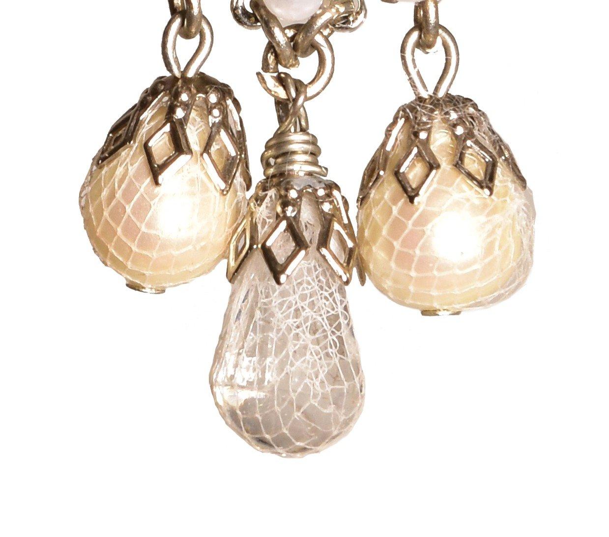 EB Pearl and Crystal Rhinestone Silver Earrings In New Condition For Sale In New York, NY