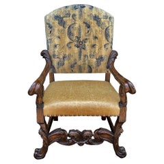 Ebanista 18th C Style Spanish Colonial Throne Arm Chair