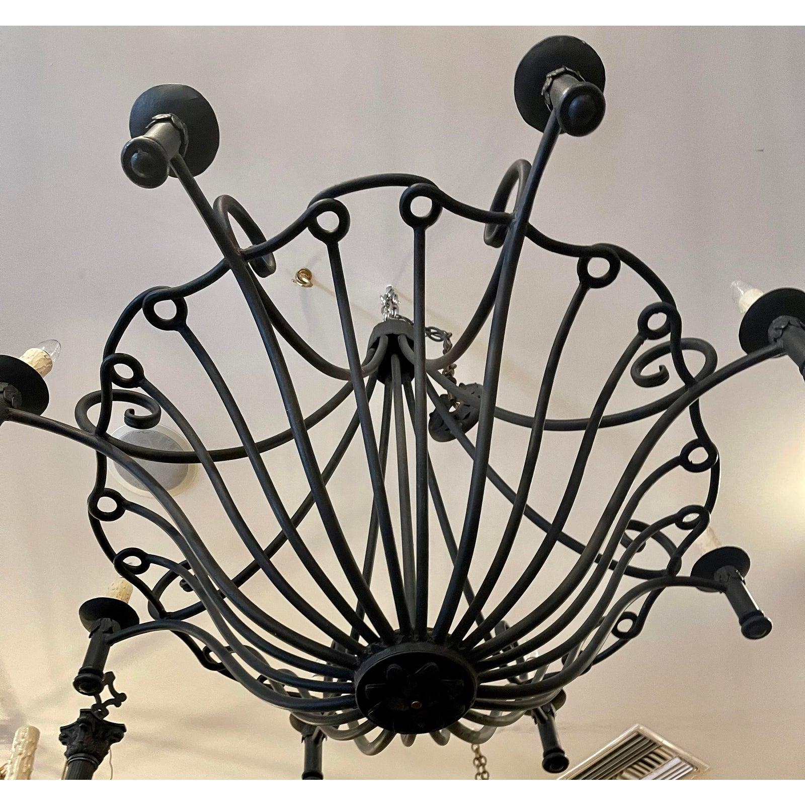 Ebanista Spanish Colonial Wrought Iron Chandelier Famous Estate For Sale 1