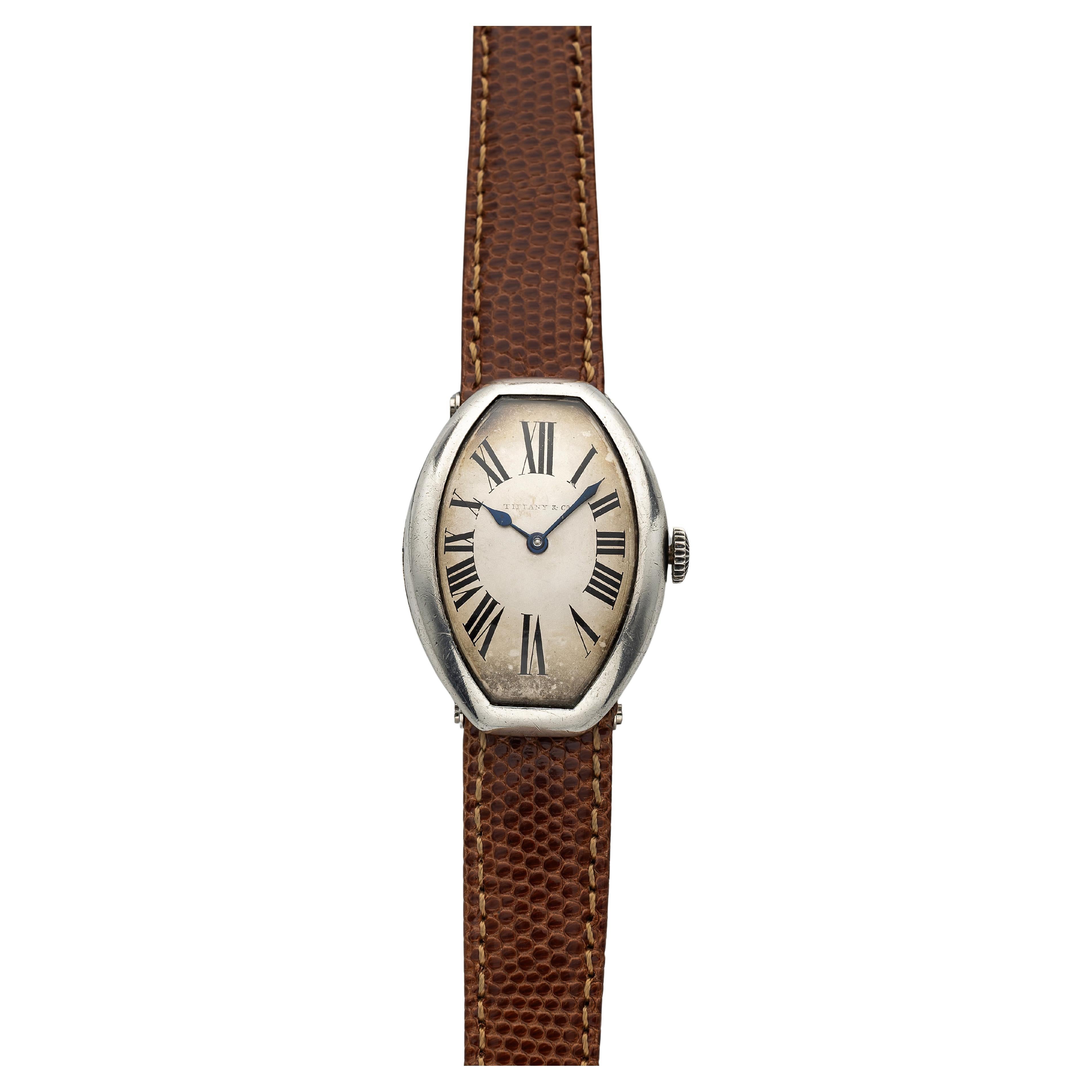 eBay / Etsy Title: Vintage Tiffany 
Co Manual Wind 1920s White Roman Dial For Sale