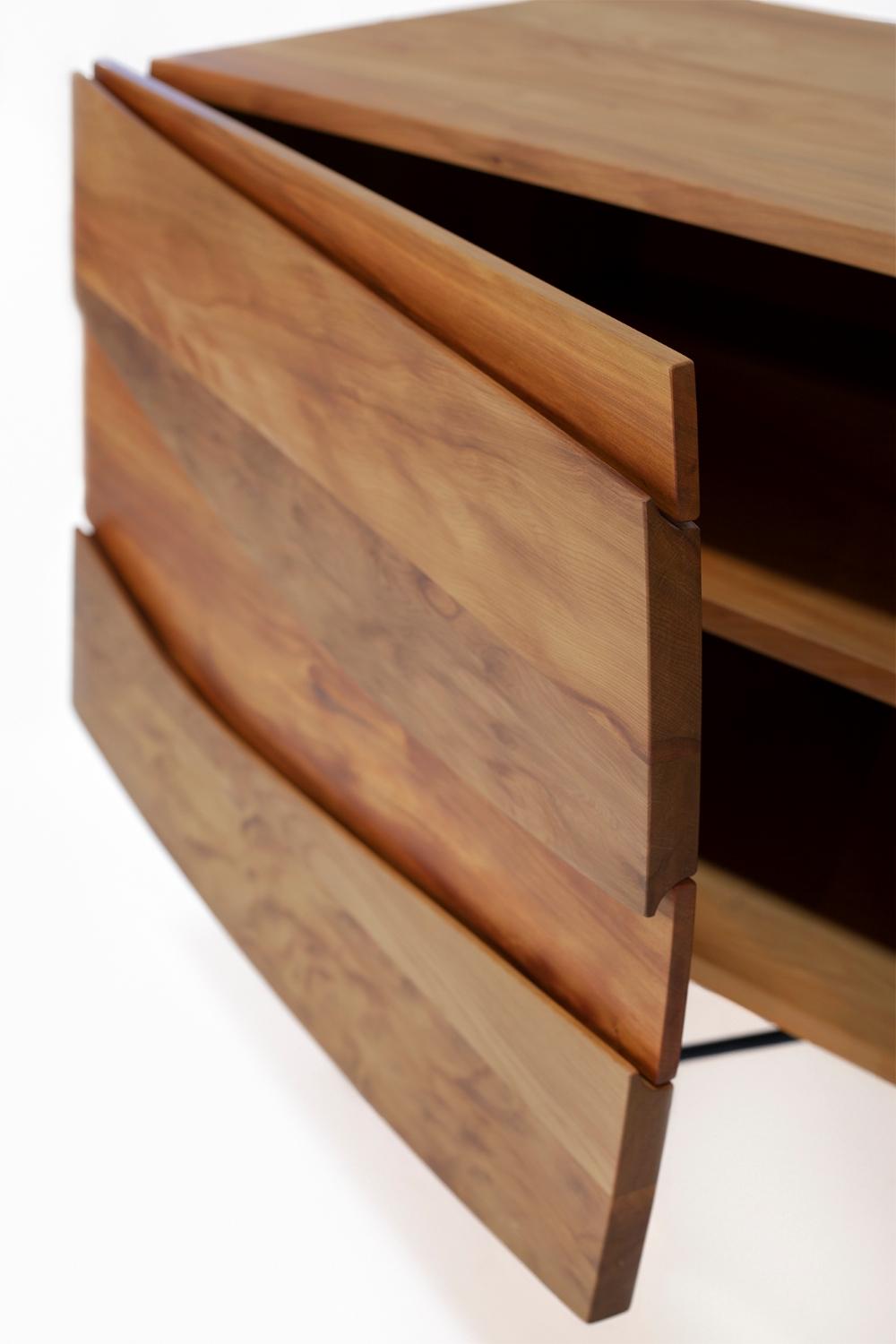 New Zealand Ebb & Flow Modern Organic Credenza Made from River Rescued Ancient Wood For Sale