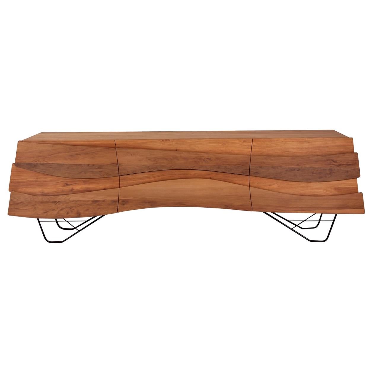 Ebb & Flow Modern Organic Credenza Made from River Rescued Ancient Wood