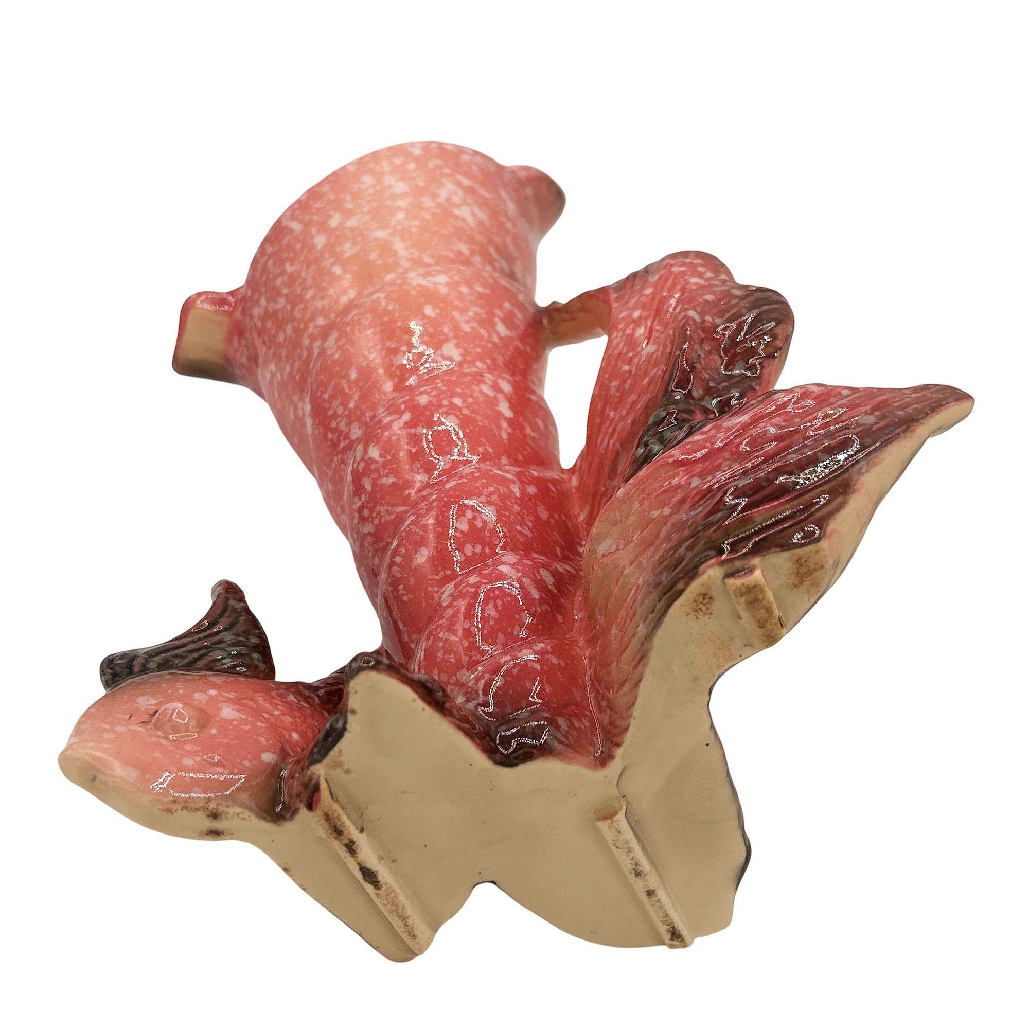 Mid-20th Century Ebb Tide Vase Fish & Shell Pink Speckled Ceramic Vase by Hull Pottery For Sale