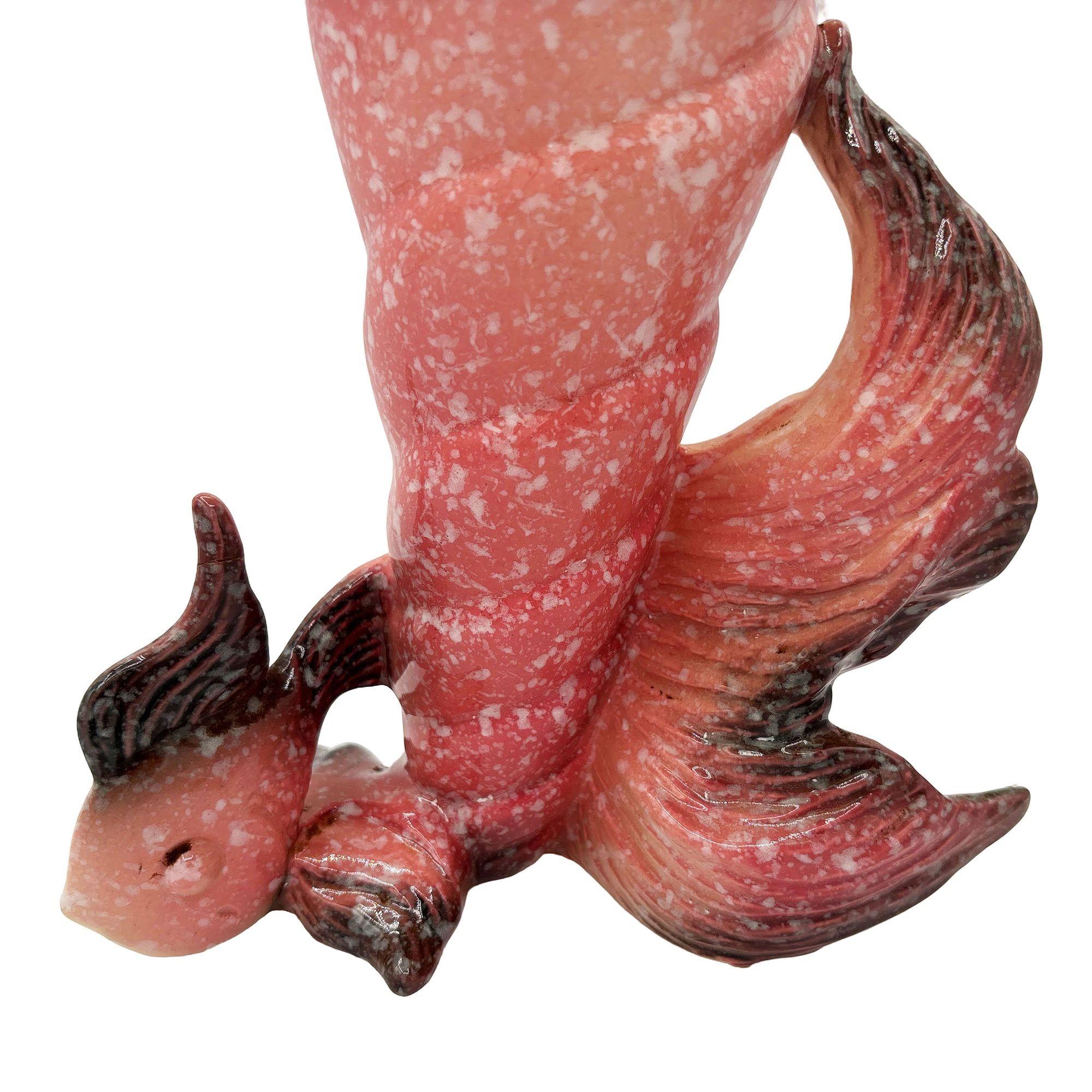 Ebb Tide Vase Fish & Shell Pink Speckled Ceramic Vase by Hull Pottery For Sale 1