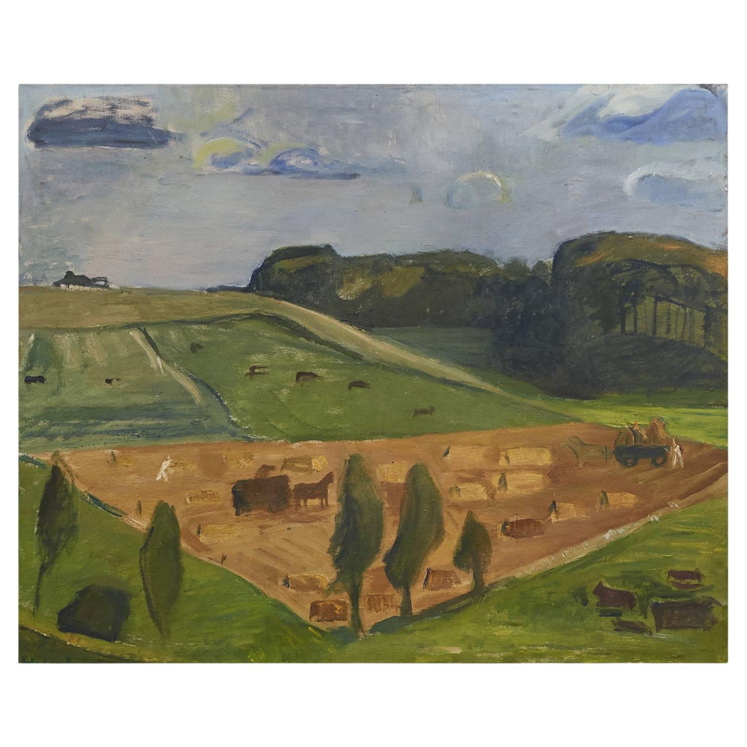 Ebba Carstensen, Landscape, Oil On Canvas