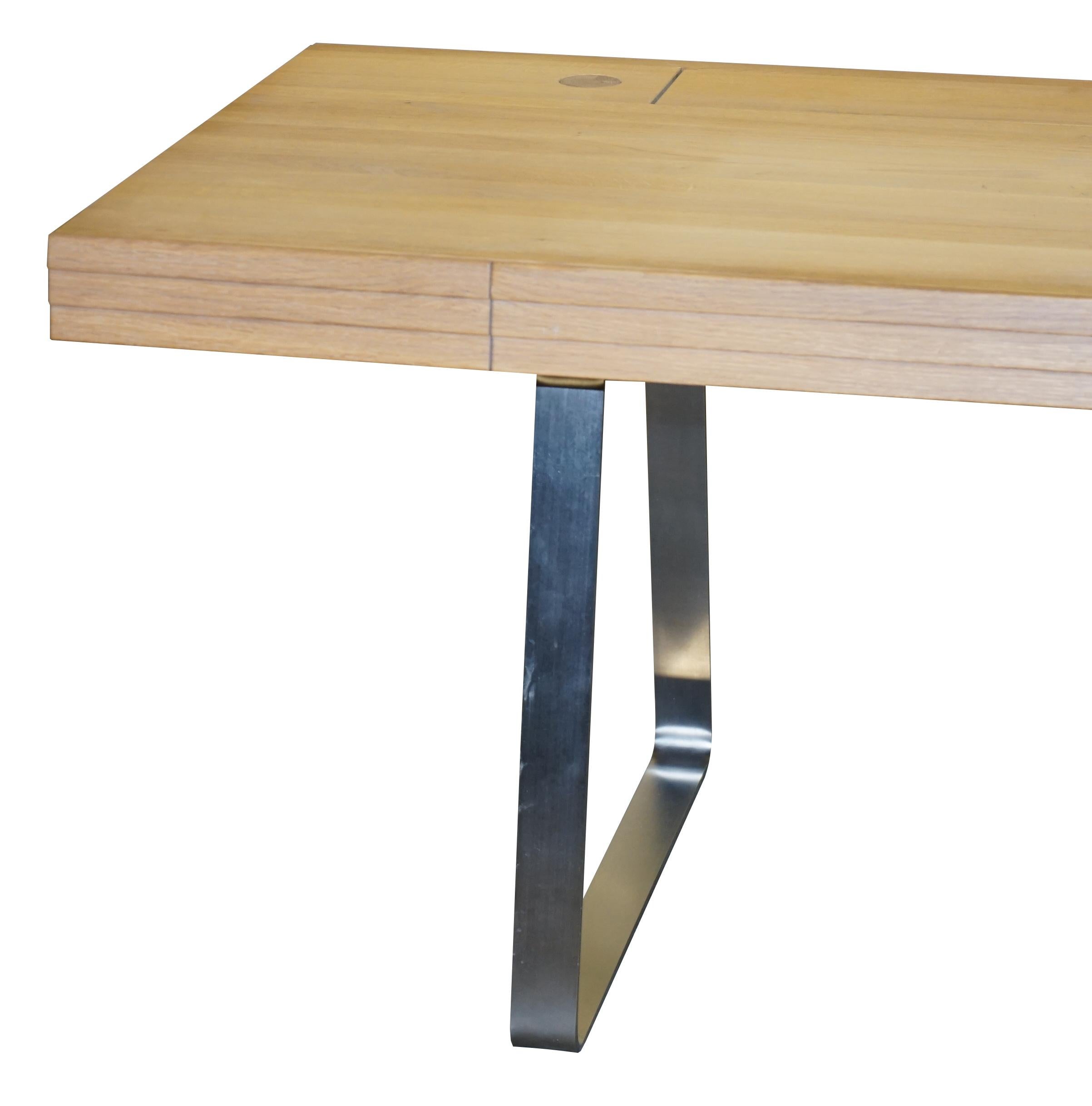 Danish Ebbe Gehl Solid Oak and Chrome Office Desk Drawers Retailed through John Lewis