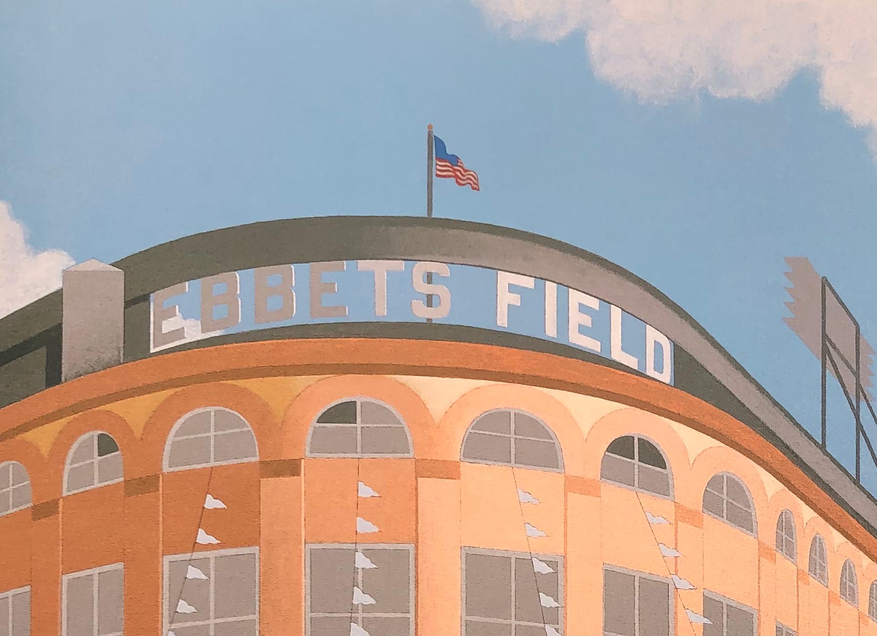 EBBETS FIELD. Original painting by LYNN CURLEE
Acrylic on stretched canvas. Gallery wrapped with painted edges.
This painting was used as an illustration in
BALLPARK, THE STORY OF AMERICA’S BASEBALL FIELDS
Atheneum Books for Young Readers, 2005.