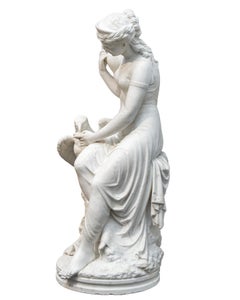Hébé nourrissant l'aigle de Jupiter, Aristide Louis Fontana (1834 - 1885), marbre