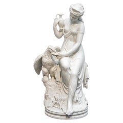 Ebe che nutre l’aquila di Giove, Aristide Louis Fontana (1834 - 1885), Marmo