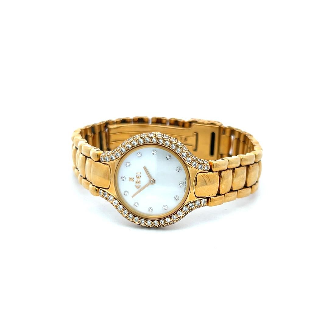 Ebel Montre-bracelet en or jaune 18 carats avec diamants ronds brillants G VS2 de 0,74 carat en vente 5