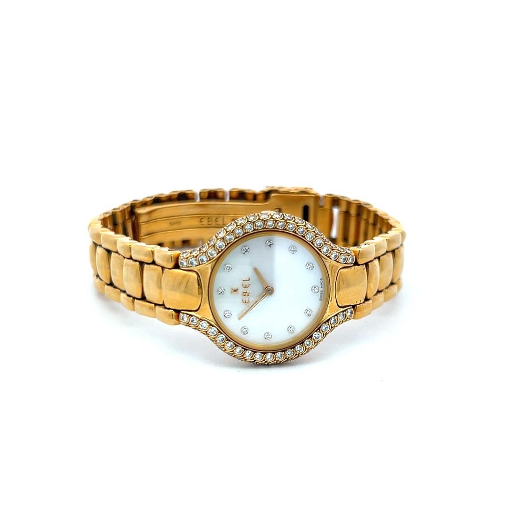Ebel Montre-bracelet en or jaune 18 carats avec diamants ronds brillants G VS2 de 0,74 carat en vente 6