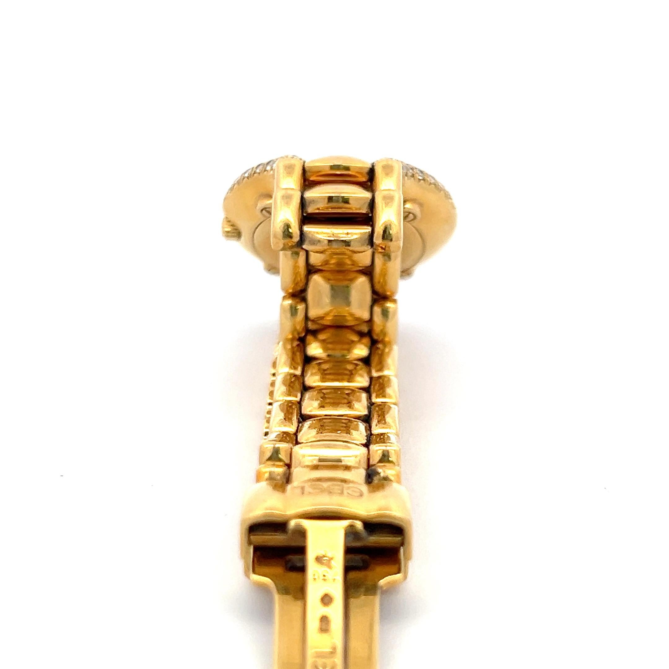 Taille brillant Ebel Montre-bracelet en or jaune 18 carats avec diamants ronds brillants G VS2 de 0,74 carat en vente