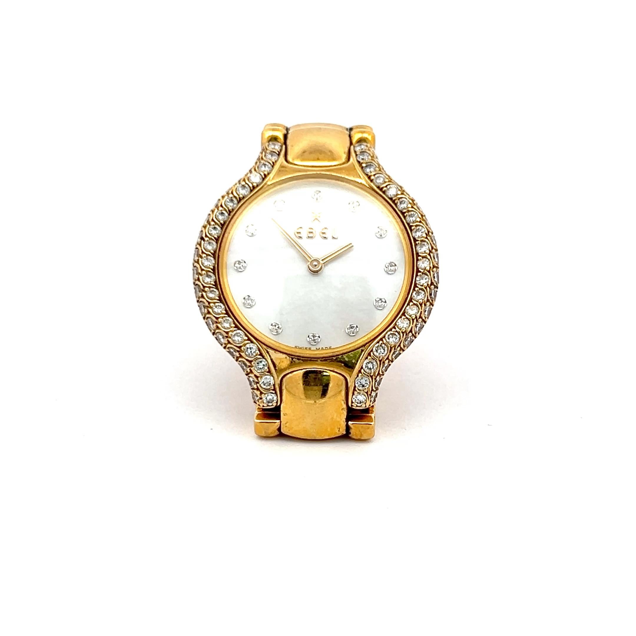 Ebel Montre-bracelet en or jaune 18 carats avec diamants ronds brillants G VS2 de 0,74 carat Unisexe en vente
