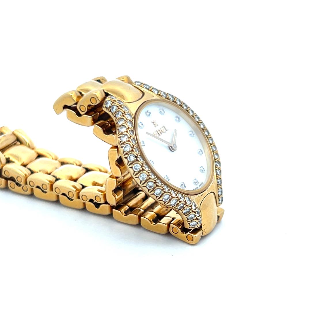 Ebel Montre-bracelet en or jaune 18 carats avec diamants ronds brillants G VS2 de 0,74 carat en vente 1