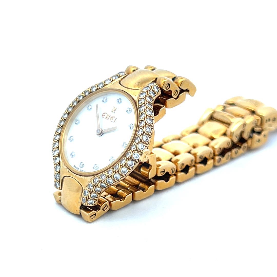 Ebel Montre-bracelet en or jaune 18 carats avec diamants ronds brillants G VS2 de 0,74 carat en vente 2