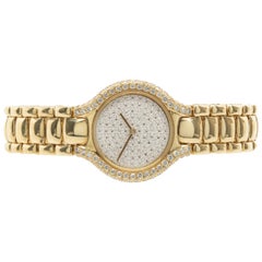 Ebel 18 Karat Yellow Gold Ladies Pave Diamond Beluga