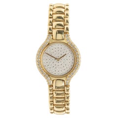 Ebel 18 Karat Yellow Gold Ladies Pave Diamond Beluga