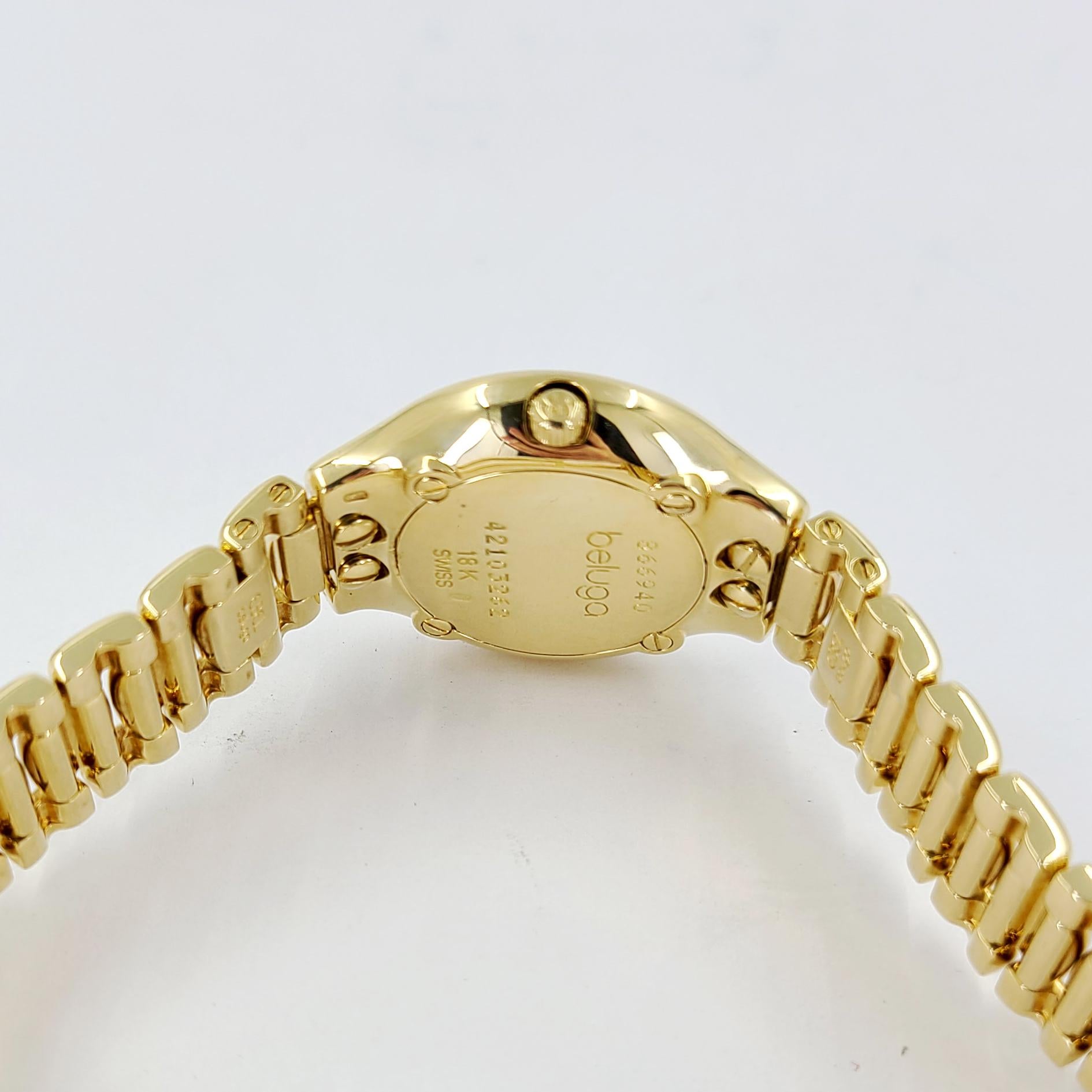 Ebel 18 Karat Yellow Gold Lady's Beluga Wristwatch, Diamonds & Mother of Pearl 3
