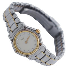 Used Ebel 18k Gold Bezel Mother Of Pearl Diamond Watch