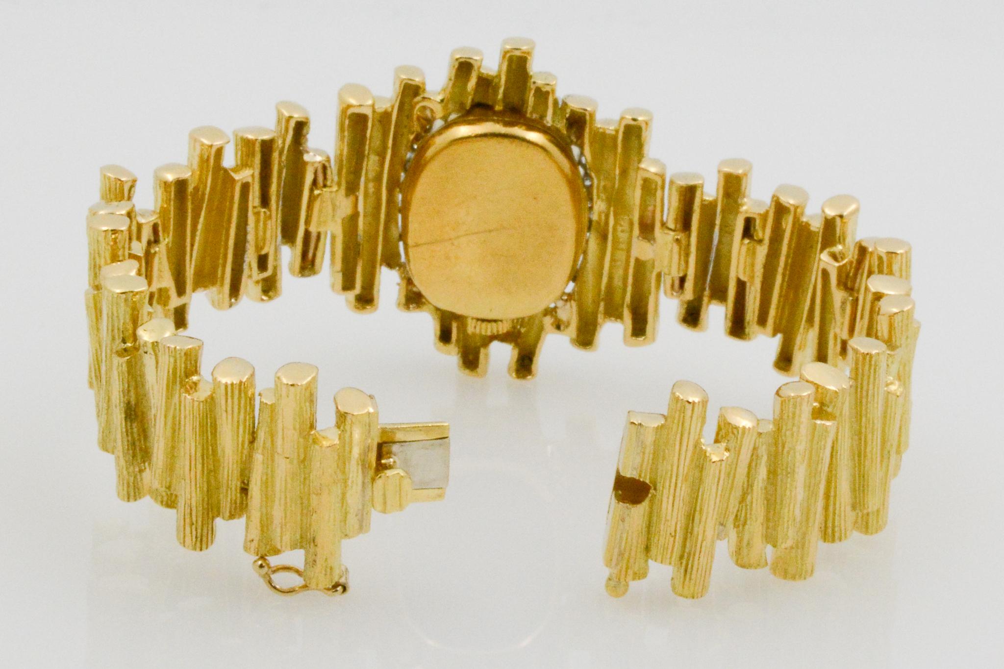 Ebel 18 Karat Yellow Gold and Diamond Twig Bracelet 5