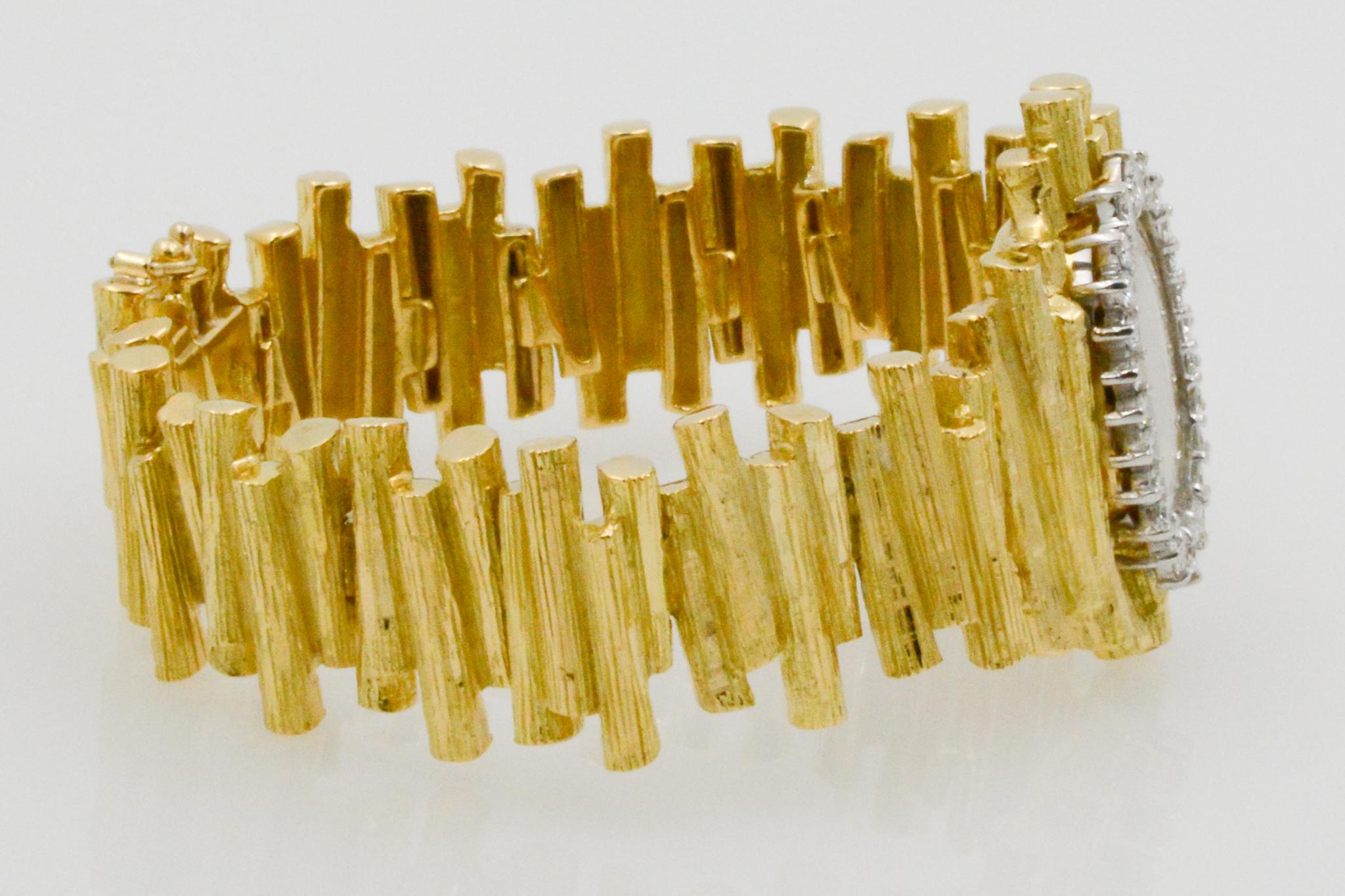 Ebel 18 Karat Yellow Gold and Diamond Twig Bracelet 2