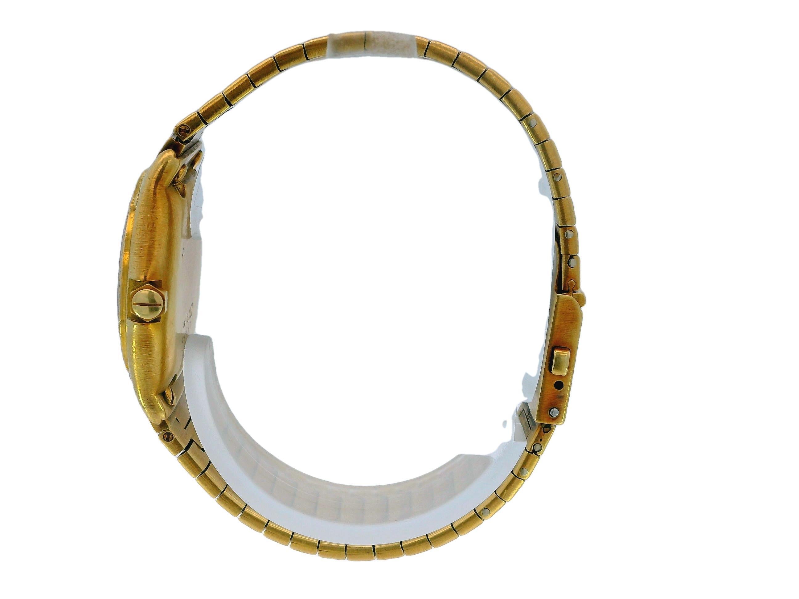 Ebel 18k Yellow Gold Wave Diamond Bezel For Sale 2