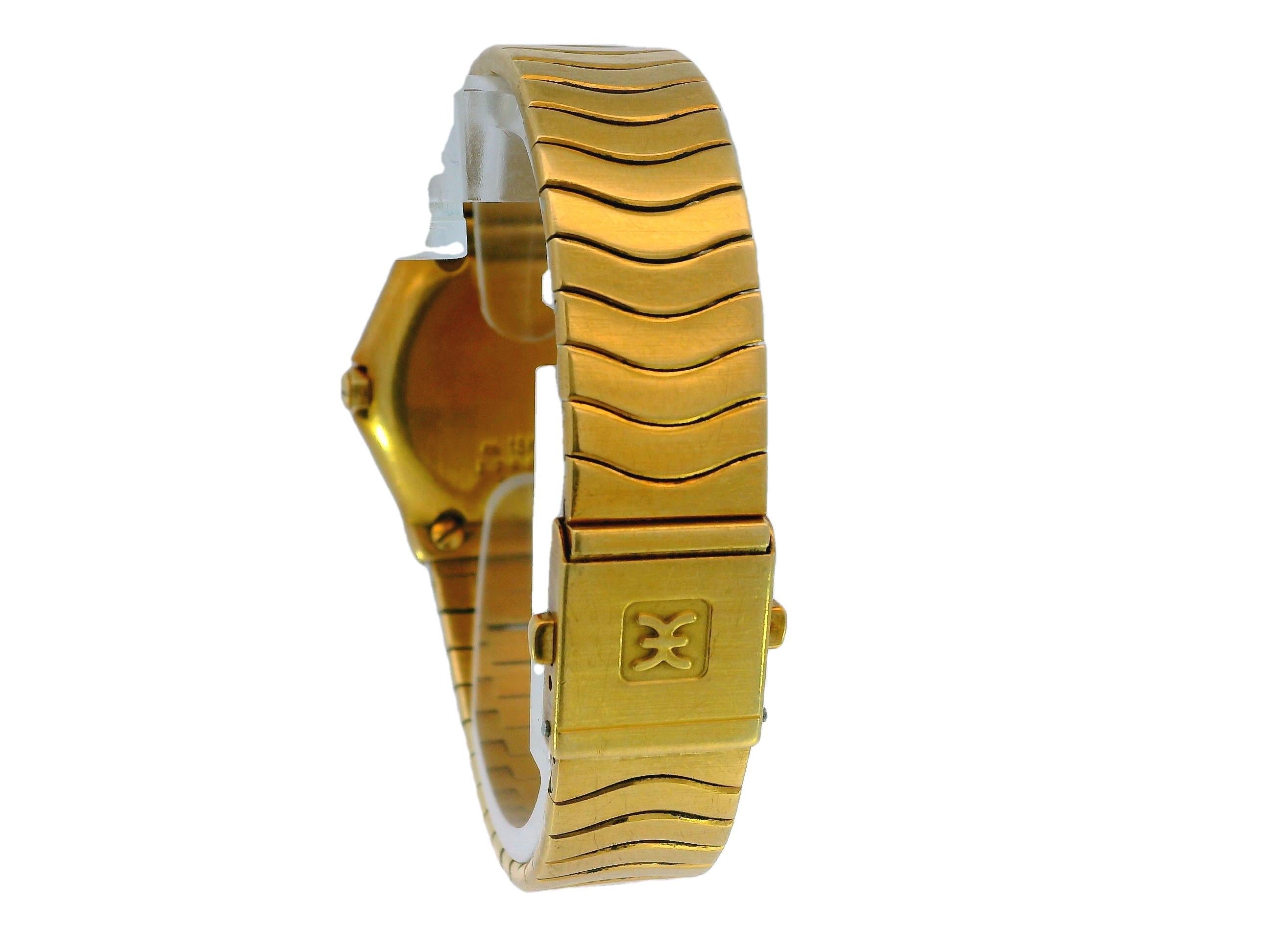 Ebel 18k Yellow Gold Wave Diamond Bezel For Sale 3