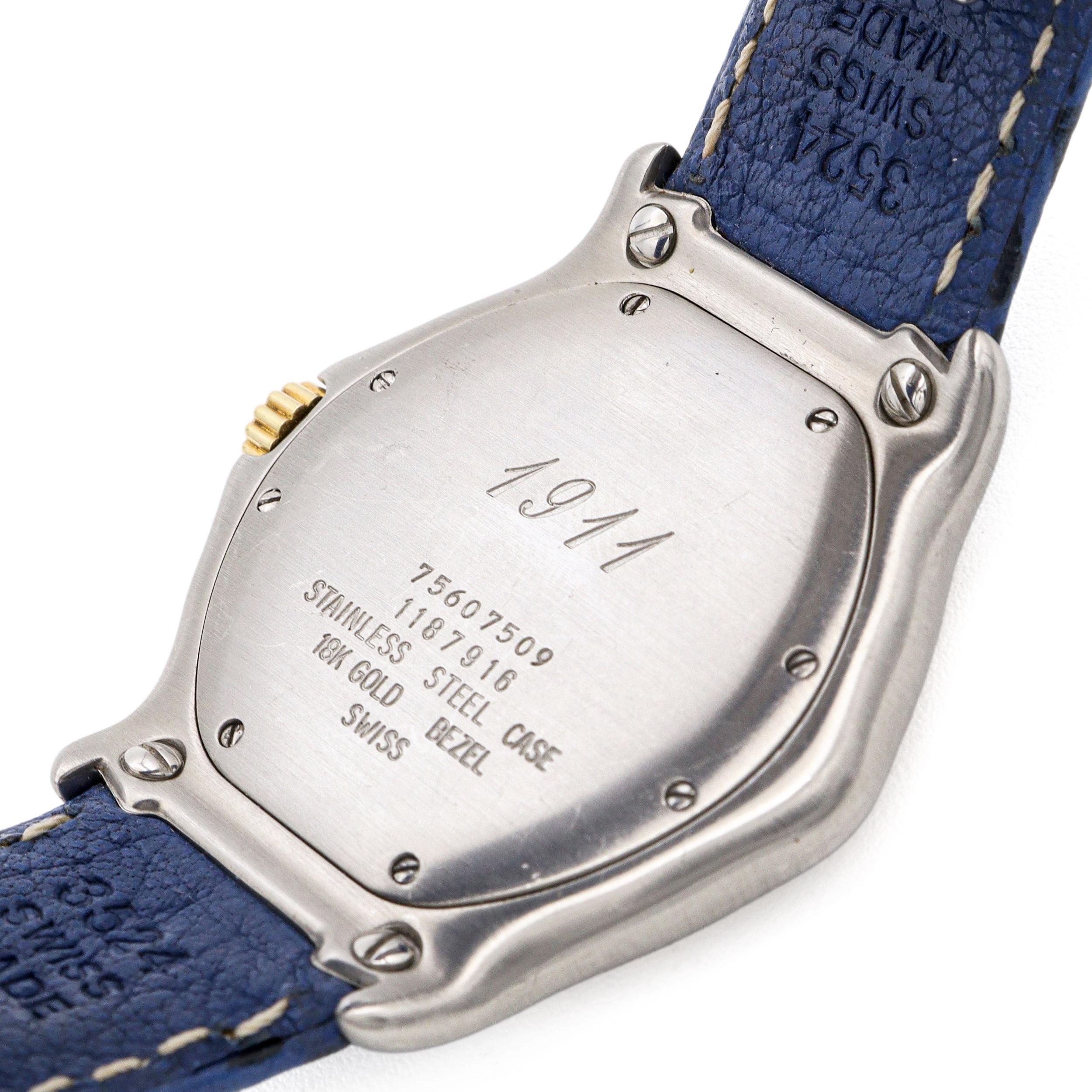 Uomo Ebel 1911 Orologio da uomo al quarzo con lunetta in oro 18k e data in acciaio inossidabile Ref. 1187916 in vendita