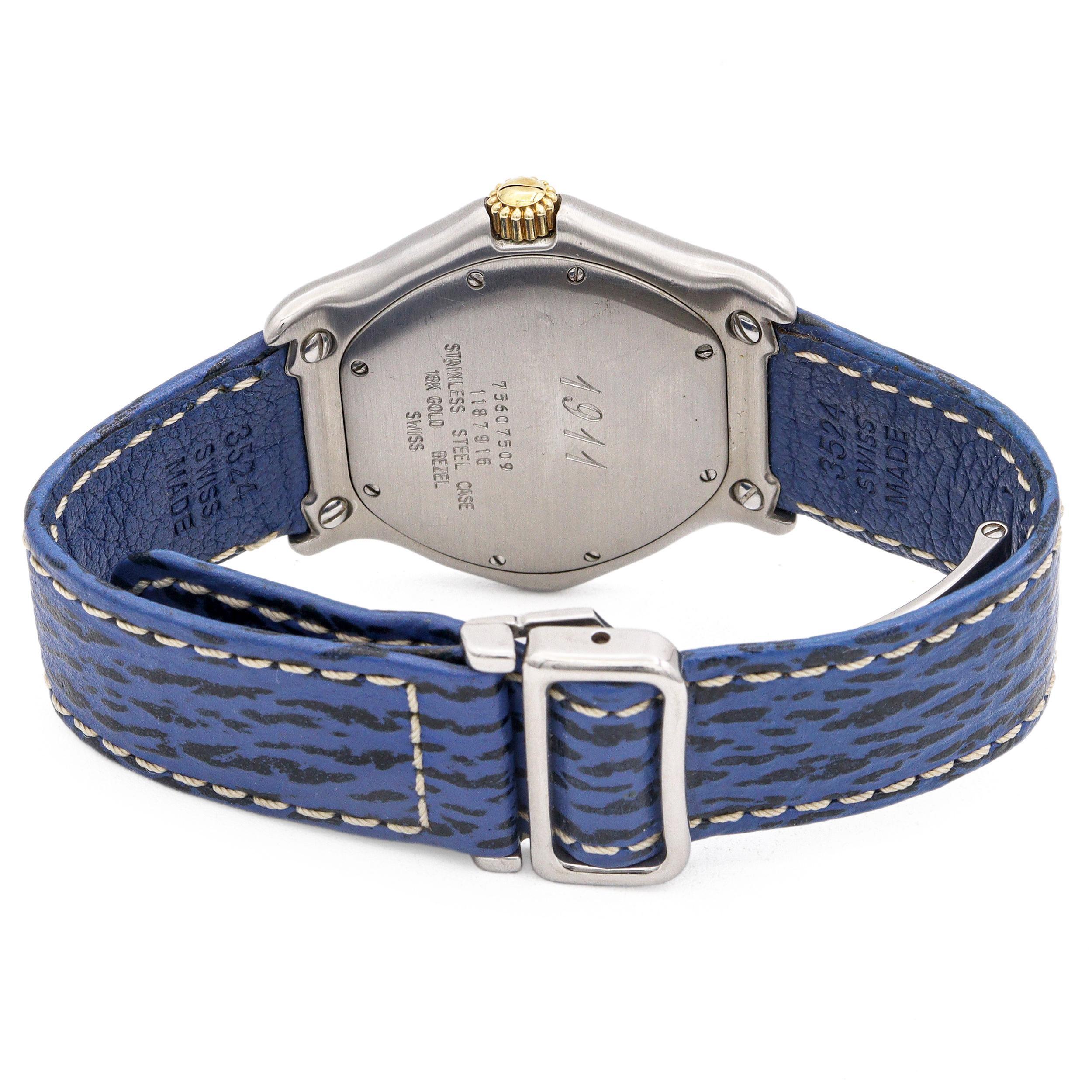 Ebel 1911 Orologio da uomo al quarzo con lunetta in oro 18k e data in acciaio inossidabile Ref. 1187916 in vendita 1