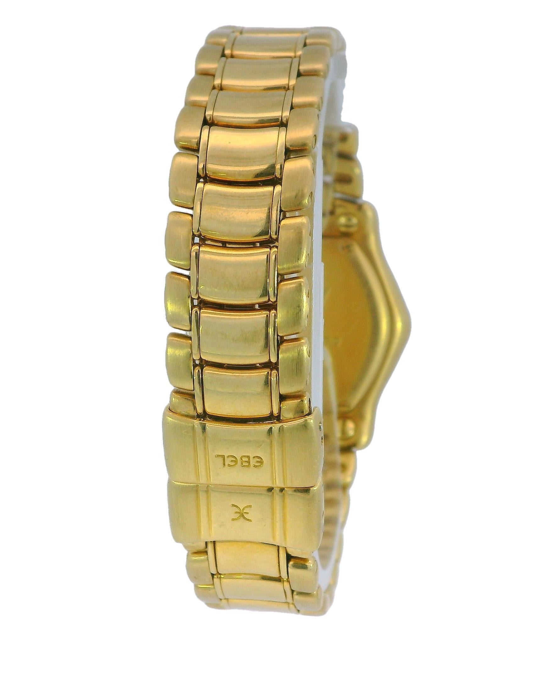 Ebel 1911 18 Karat Gelbgold MOP Diamant-Zifferblatt Damenuhr im Angebot 4