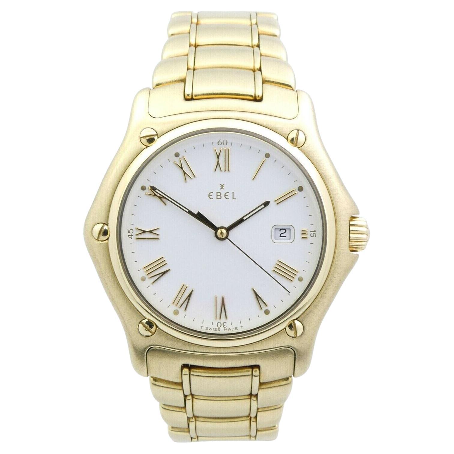 Ebel 1911 18K Yellow Gold Quartz Roman Dial Watch  In Excellent Condition In Carlsbad, CA