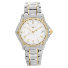 Ebel 1911 18k Yellow Gold Stainless Steel White Dial Quartz Mens Watch 1187916