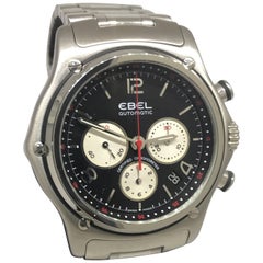 Ebel 1911 Automatic Chronograph Black Dial Stainless Steel Bracelet Men's Watch