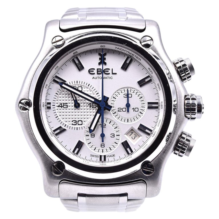 Ebel 1911 BTR Chronograph Stainless Steel Automatic Watch Ref 9137170 at  1stDibs